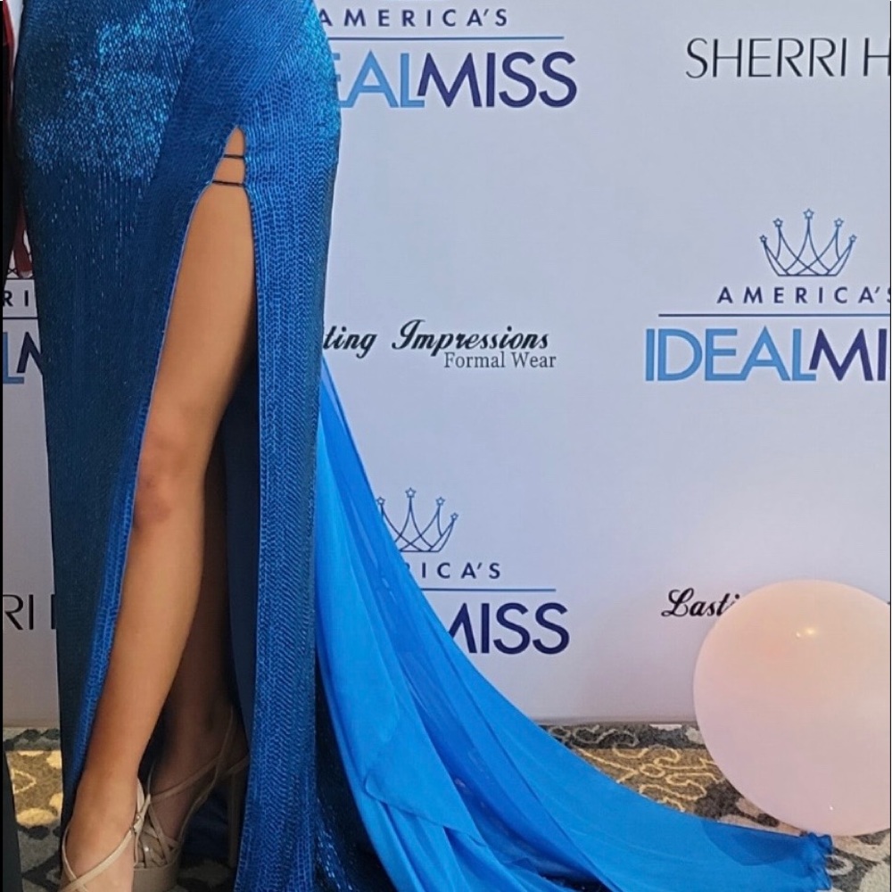 Blue Sherri Hill Couture Gown (ONE OF A KIND)